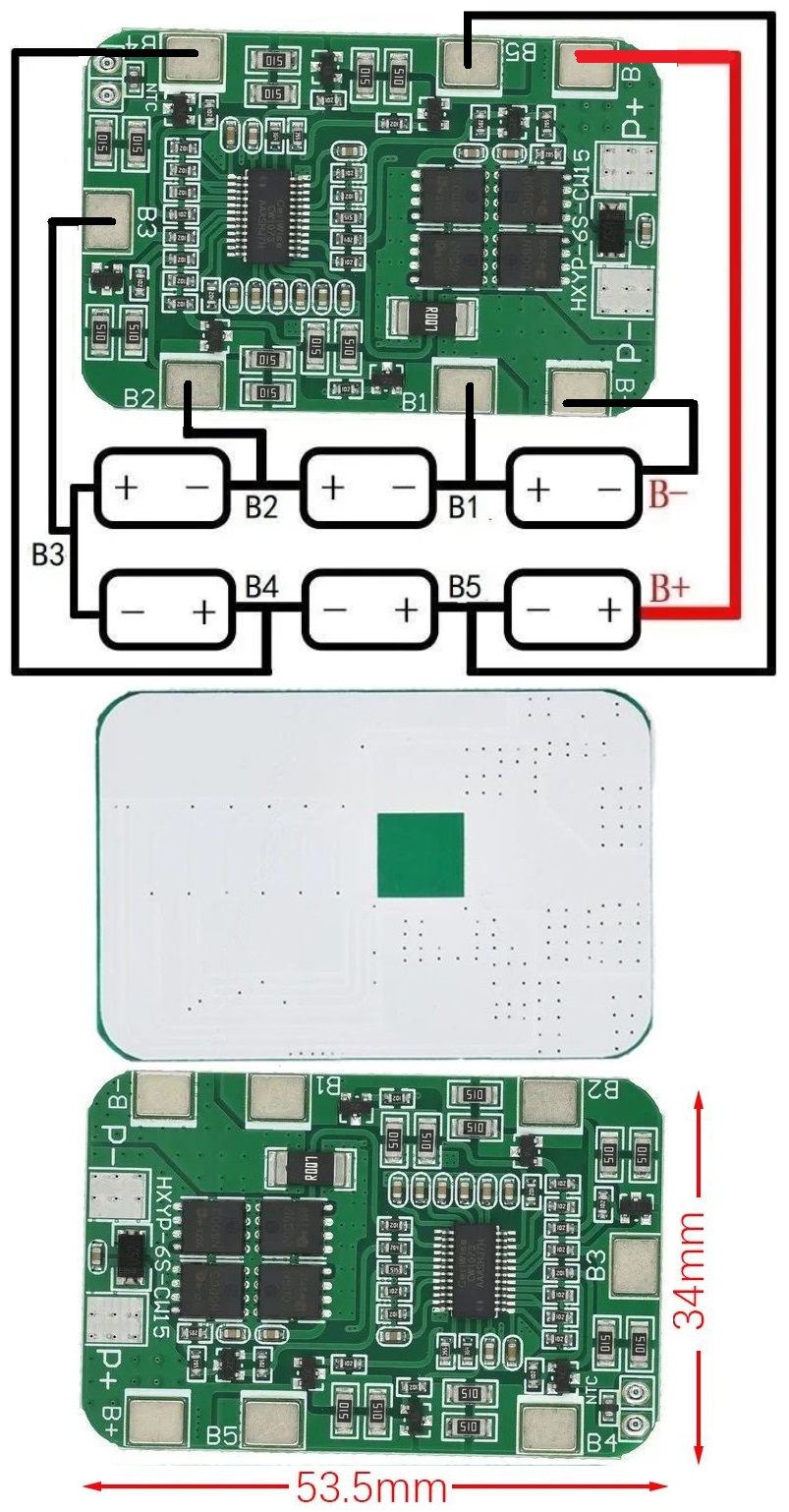 PCM 6S 21.6-25.2v 15A